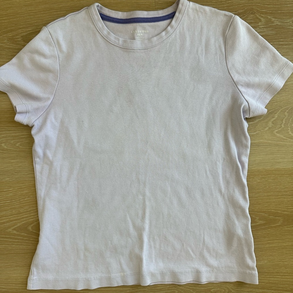 Lands' End Light Purple Crew Neck Tee